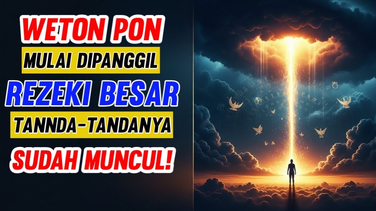 JANGAN DIANGGAP MITOS! WETON PON Mulai Dipanggil Rezeki Besar, Tanda-Tandanya Sudah Muncul!