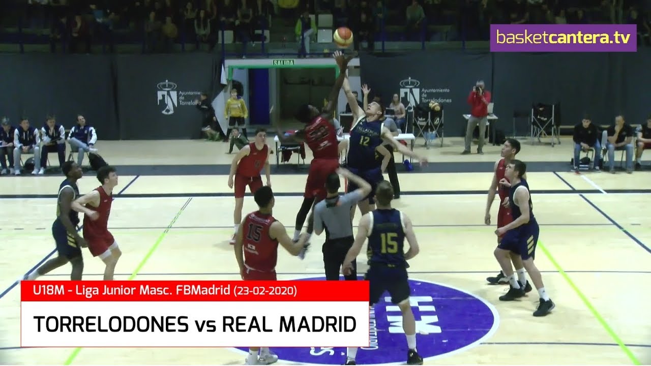 U18M - TORRELODONES vs REAL MADRID.- Liga Junior Masc. FBMadrid 23-2-20 (BasketCantera.TV)