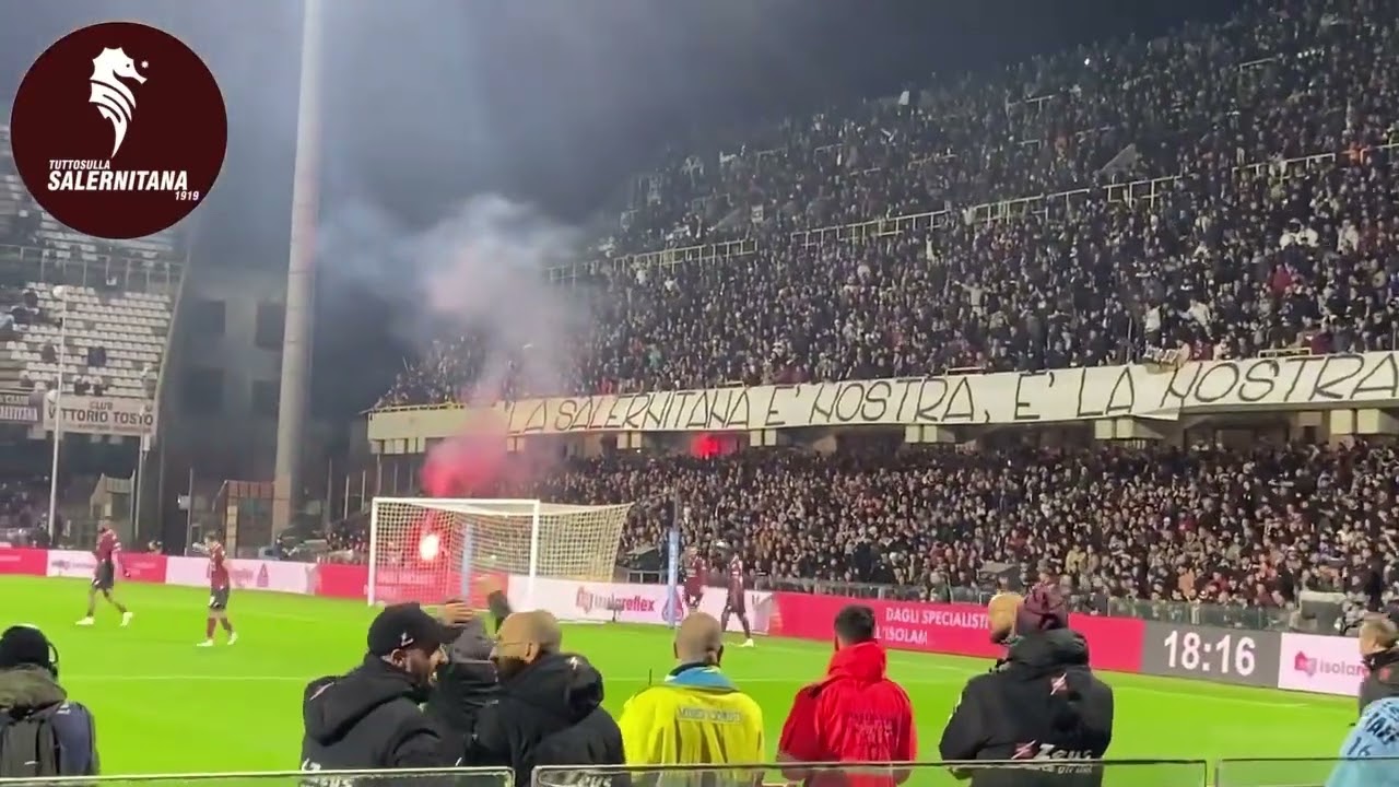 Il VIDEOTIFO GRANATA della Curva Sud Siberiano in Salernitana VS Milan 2-2