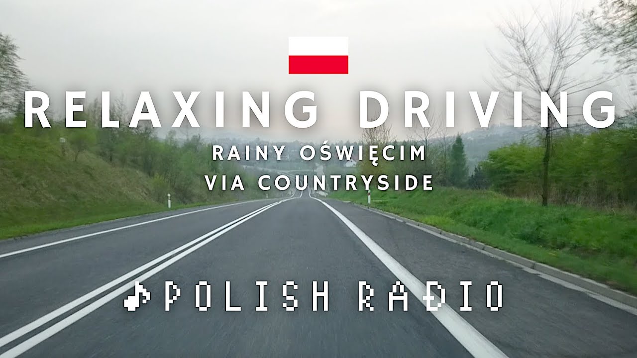 Poland 🇵🇱 Countryside Drive: Jordan&oacute;w ▷ Oświęcim (Auschwitz)  | Rain Sounds | Sleep | Polish Radio
