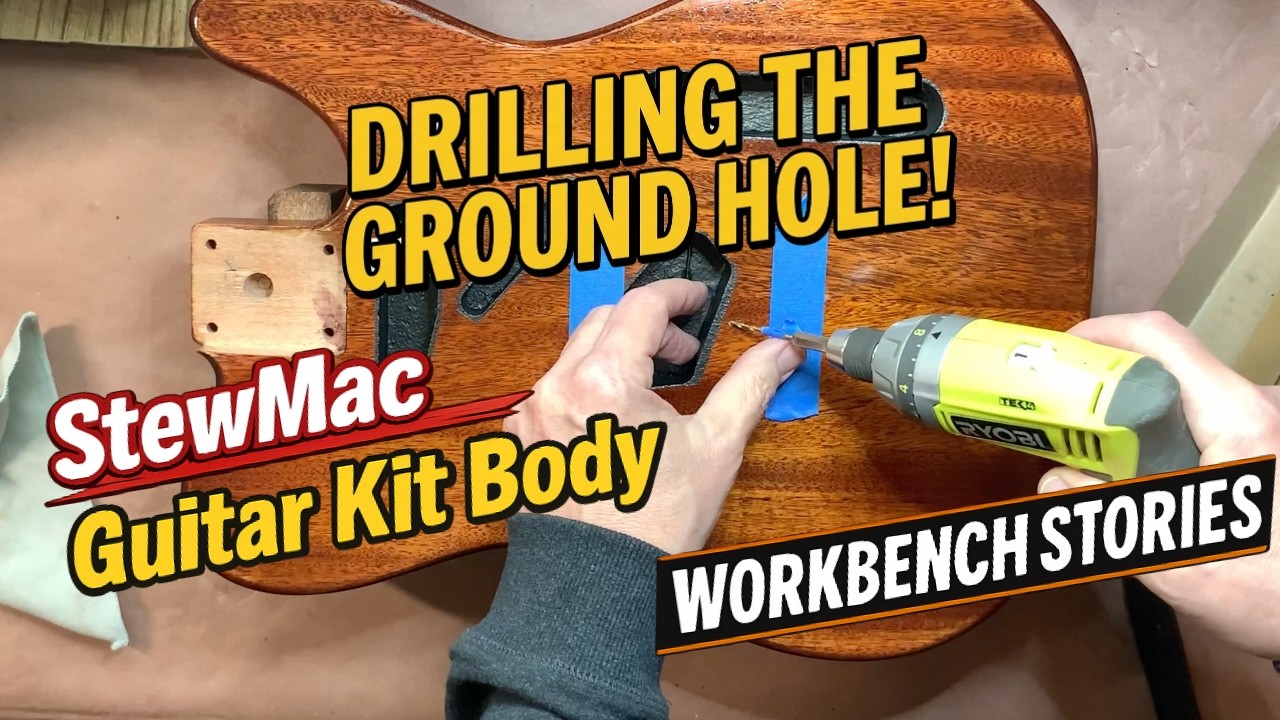 Drilling the Ground Wire Hole & Bridge Install: StewMac Telecaster Kit Build