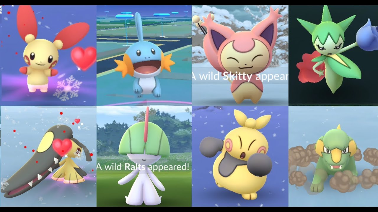 CATCH POKÉMON GO GEN 3 :PLUSLE, SKITTY, MUDKIP, RALTS, TREECKO