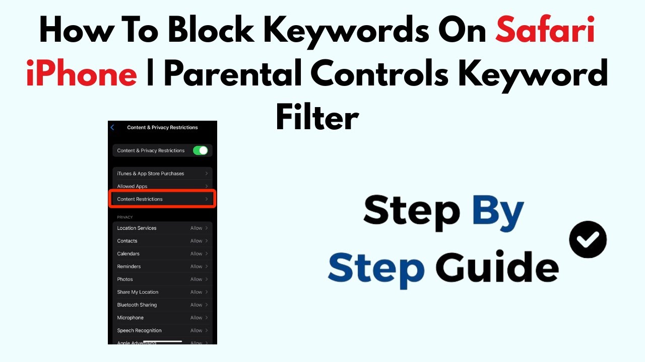 How To Block Keywords On Safari iPhone | Parental Controls Keyword Filter