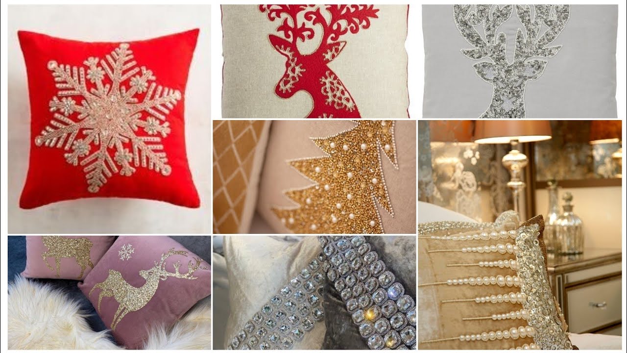 Stone embellished cushions #stone embroidery Fancy Decorative Cushions &  #pillowcase