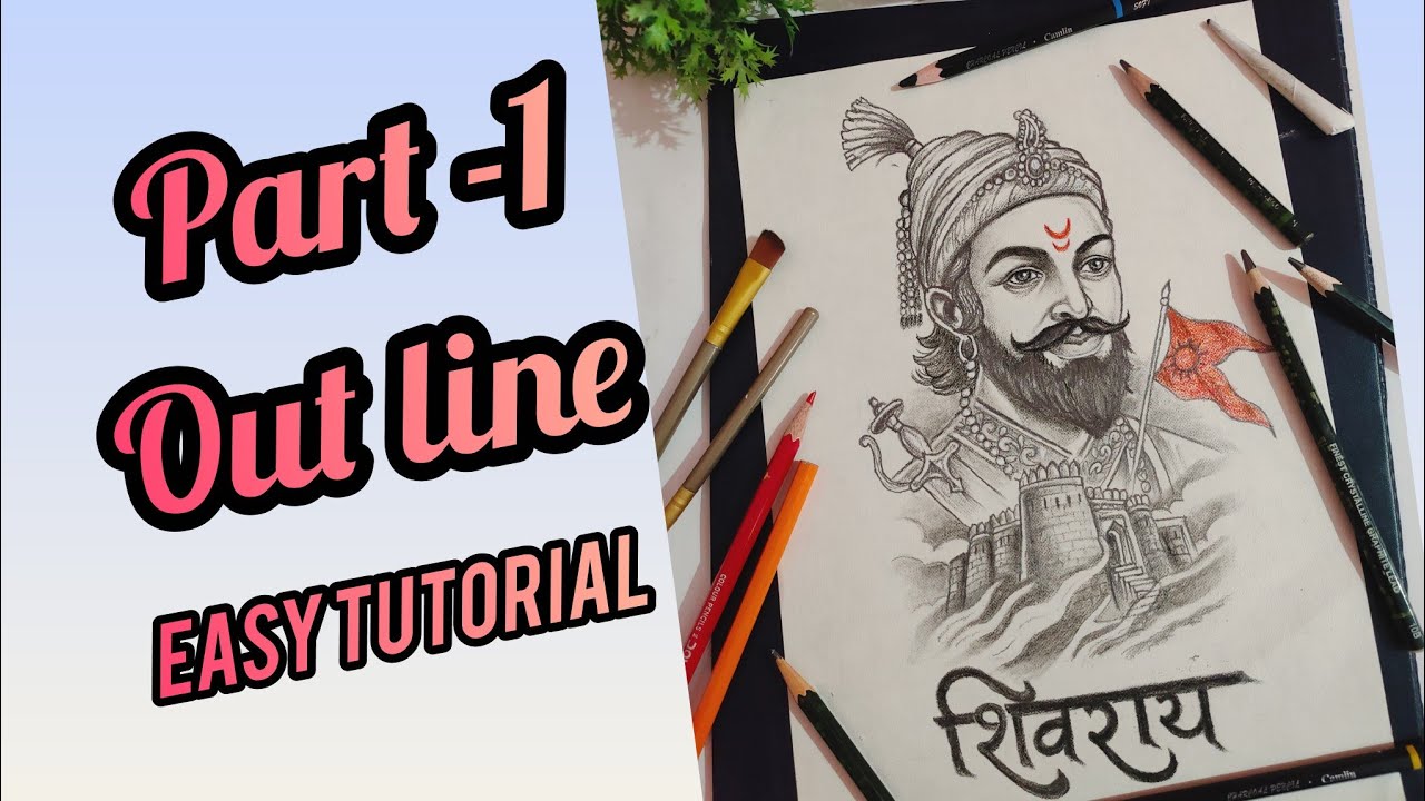 How to draw Shivaji Maharaj drawing// Chhatrapati Shivaji Maharaj Drawing//Outline tutorial 🔥