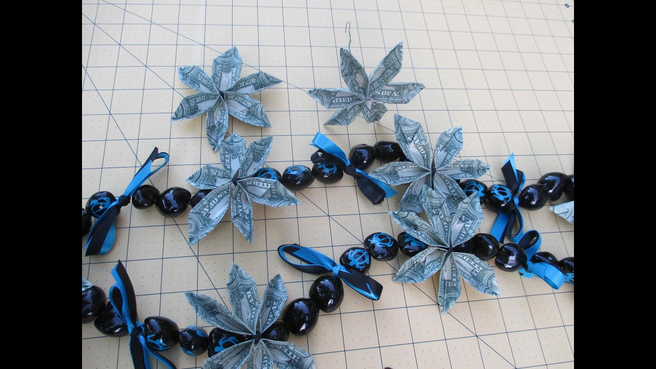 How to Make an Origami Money Flower and Kukui Nuts Lei - asimplysimplelife