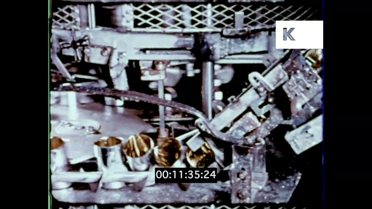 1950s Food Canning Factory, Cannery, Mass Production, 16mm