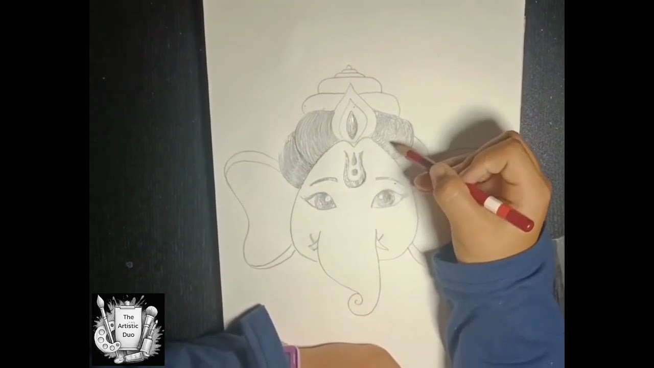 LORD GANESHA FACE DRAWING STEP BY STEP #art #drawing #lordganesha #sketching #shading #easydrawing