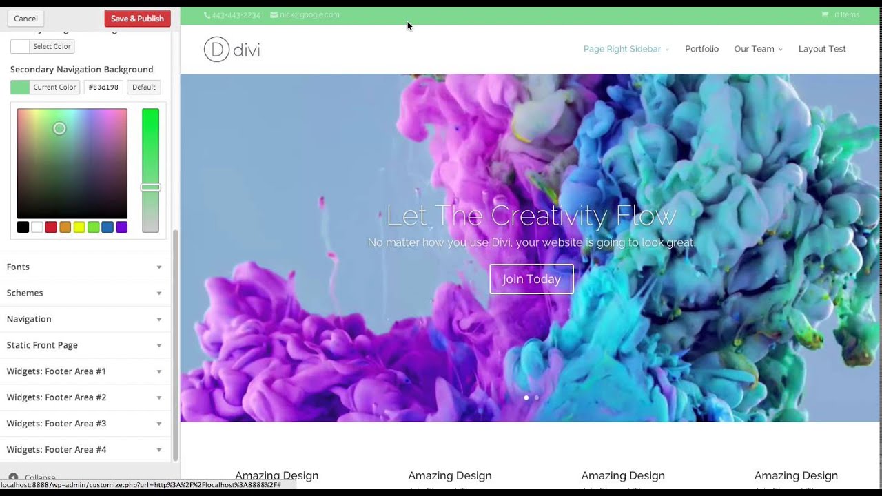 Using The Theme Customizer
