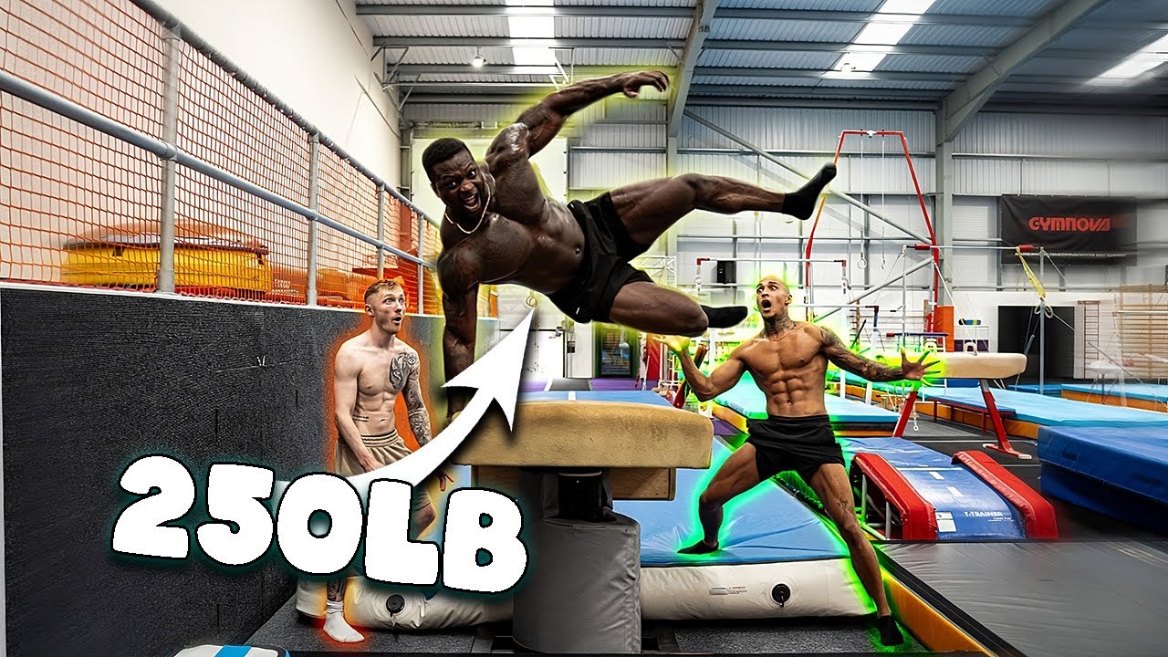 110kg Bodybuilder Tries Parkour and gymnastics