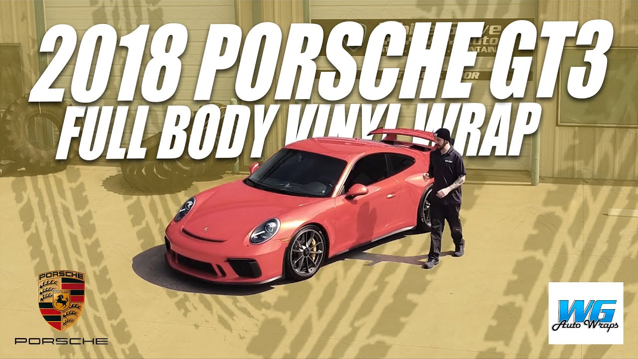 Wrapping a Porsche GT3 in TINYBOT METAL PAINT ORANGE : 2018 Porsche GT3 Full Body Vinyl Wrap