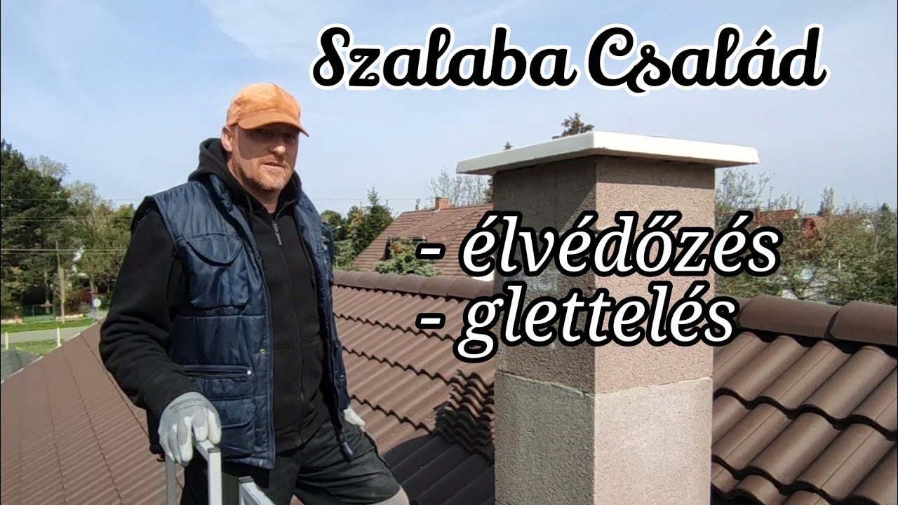 Kémény élvédőzése, glettelése