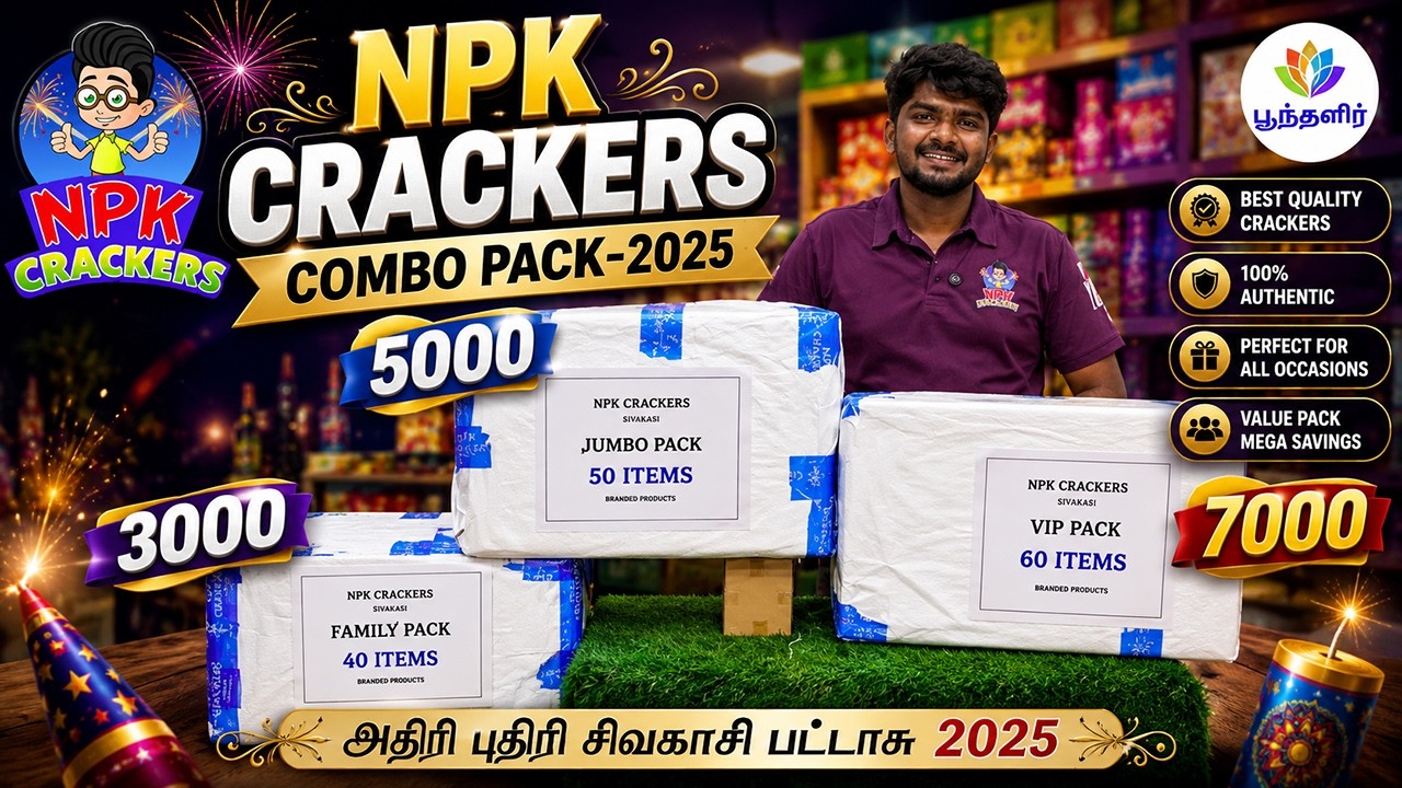 Sivakasi Crackers 2025 | Rs.3000, 5000, 7000 Combo Pack Unboxing | NPK Crackers Sivakasi