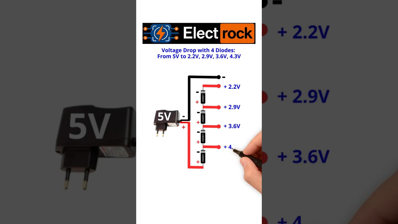 Can 4 Diodes Control Voltage Like This 🔻⚡ From 5V to 2.2V Step by Step!