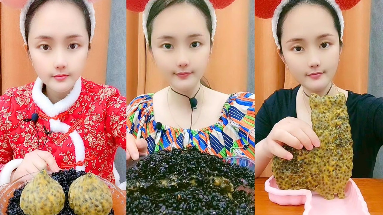 Chinese Passion Fruit Grain Mix ASMR Eating Show #117