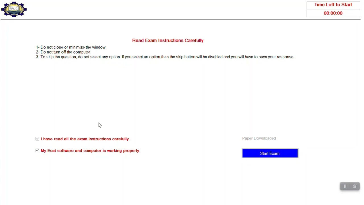 Entry Test Mock Test Video
