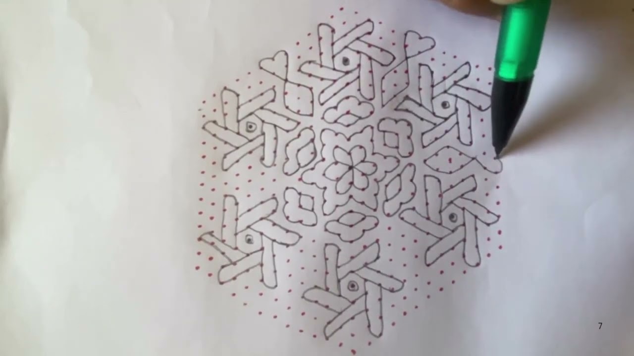 #1341 very easy fish 🐟 design kolam by using 25 to 13 middle dots