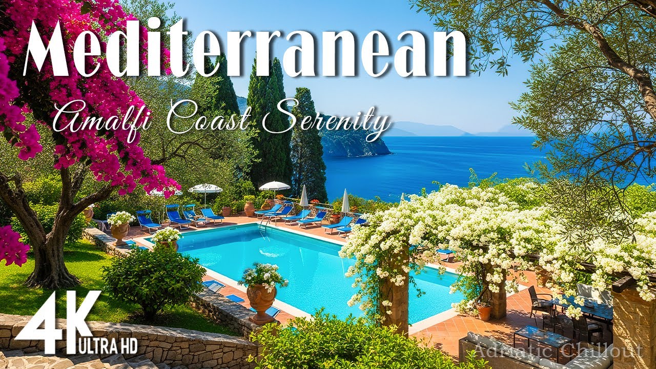 🌊 Italian Coastal Serenity & Mediterranean Calm in Italy Ambience in 4K 🎶 Italian Music 🎶
