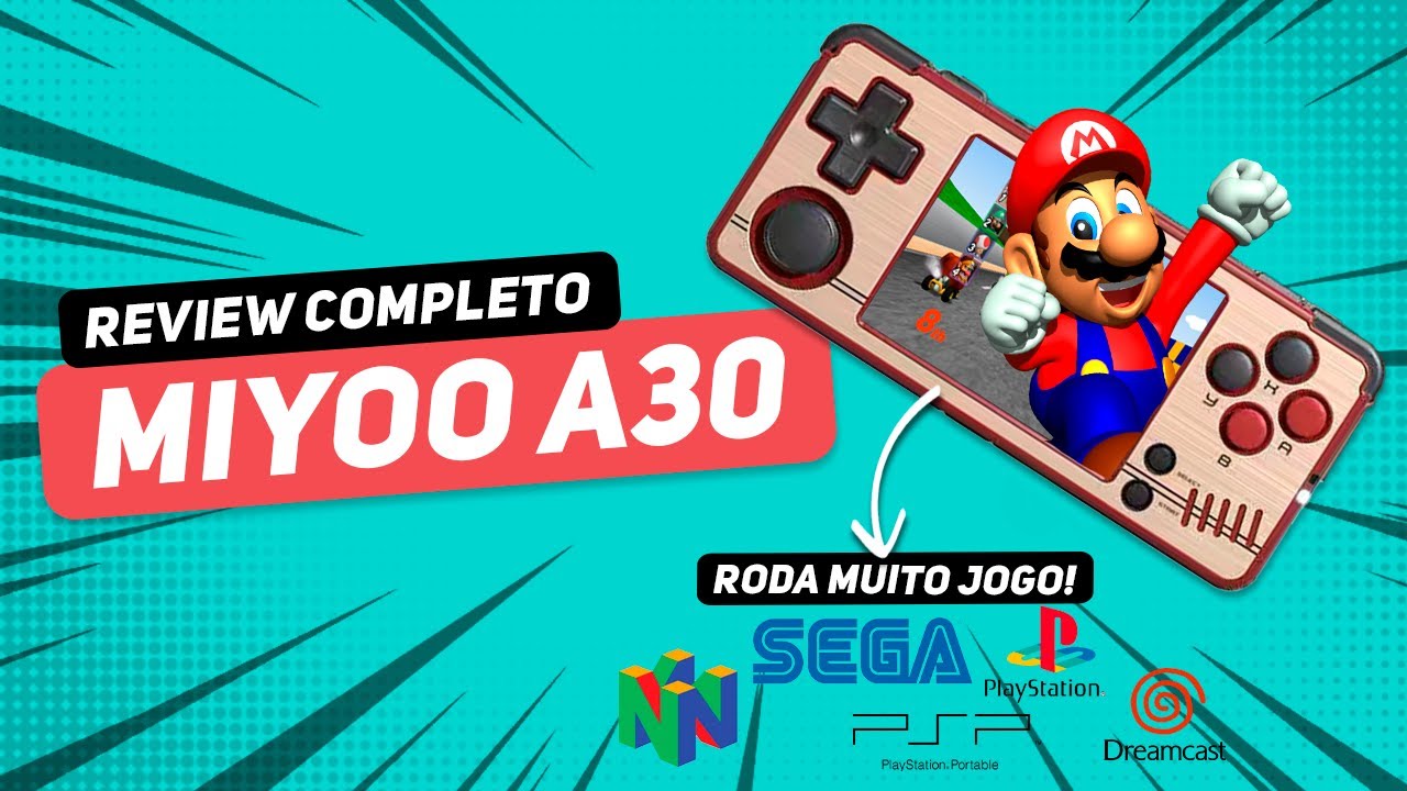 MIYOO A30 O PORTÁTIL PERFEITO BOM E BARATO! RODA N64, PS1, PSP, GBA, SNES, SEGA e + Review/Analise
