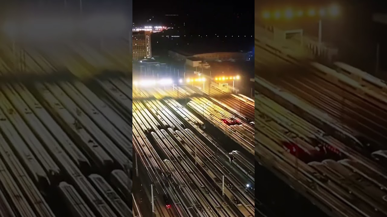 Spectacular! Panoramic view of the South Guangzhou Railway Station 壮观！广州南站全景 #railway #zug #train#高铁