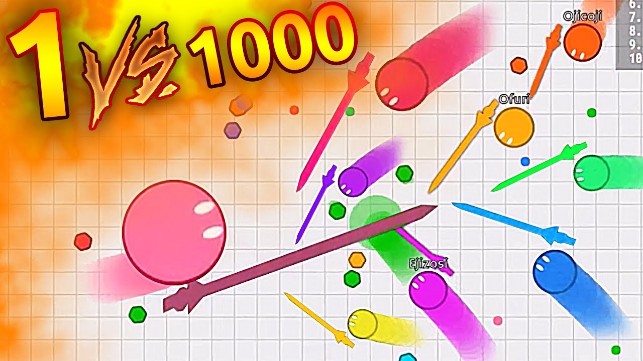 1 VS 1000 CRAZY BATTLE !! ( Rusher.io Gameplay )
