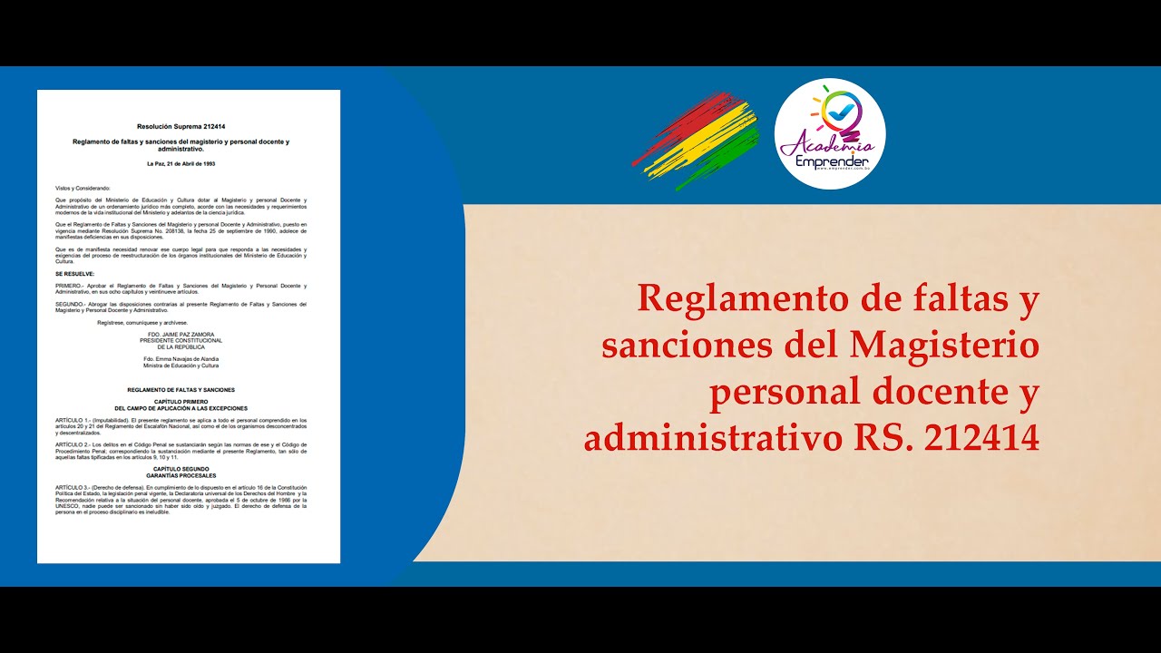 Reglamento de faltas y sanciones del magisterio y personal docente