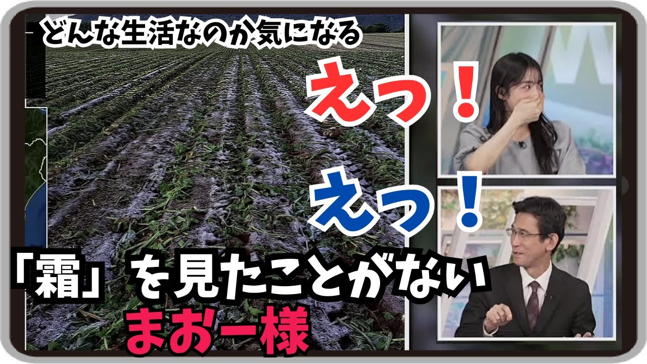 【松本真央・山口剛央】『あんま経験したことないんですけど』「今までどんな生活していたの？霜を見ていない都会っ子まおちゃん」【ウェザーニュース】20251010