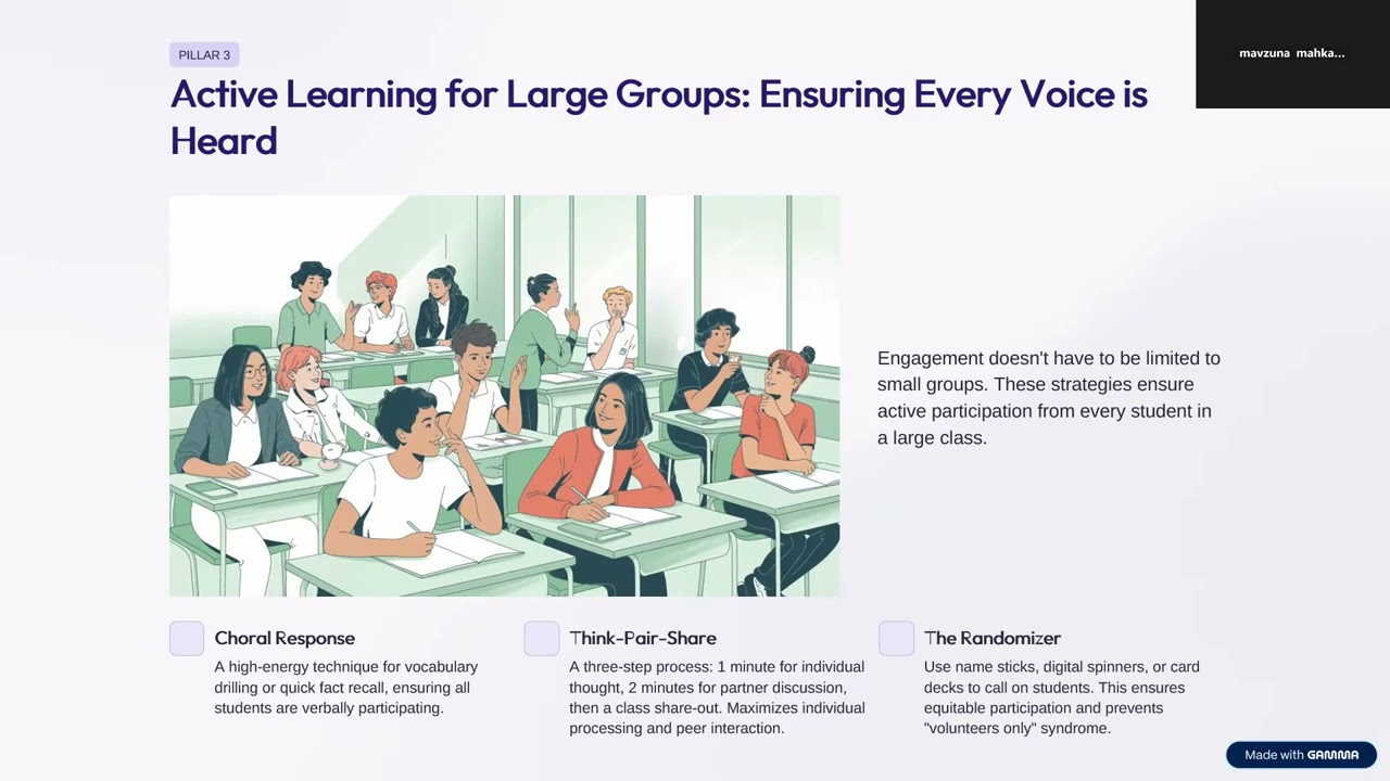 Lesson 3: Managing large classes effectively and Establishing classroom routines and expectations