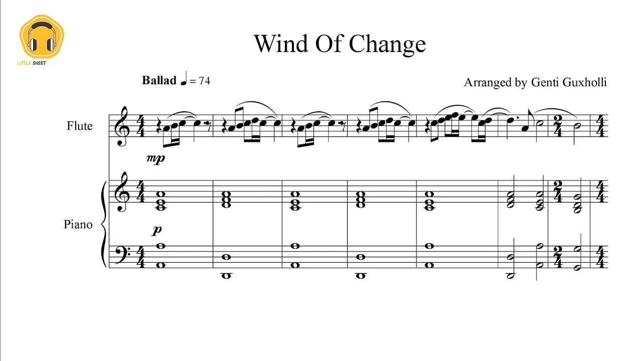 Wind Of Change by Scorpions (Flute Solo with Piano Accompaniment/Sheets)