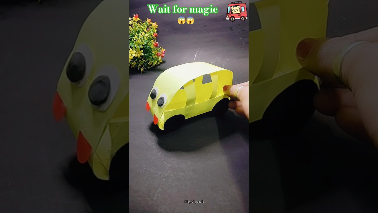Diy fun satisfying car game from paper craft ideas for kids 🚗🪀😱#youtubeshorts #kids #diy #craft #fun