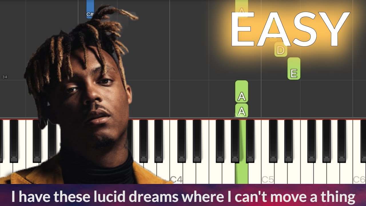 Juice WRLD - Lucid Dreams EASY Piano Tutorial + LYRICS