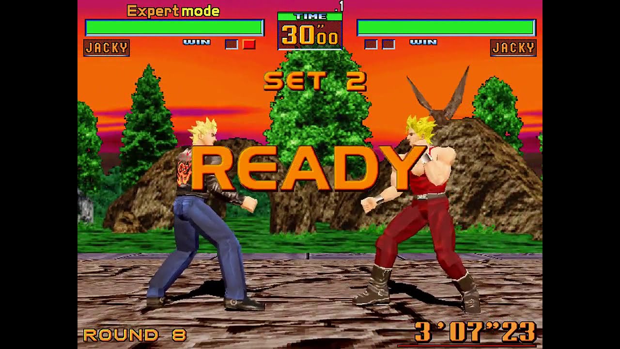 Virtua Fighter 2 PC Jacky Expert mode Gameplay (Learning A.I)