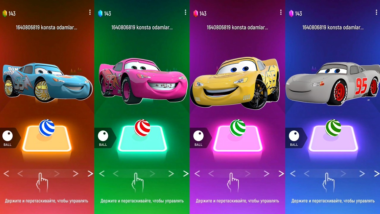 Lightning McQueen Cars 🚗⚡ Tiles Hop EDM Rush Battle  Speed Challenge