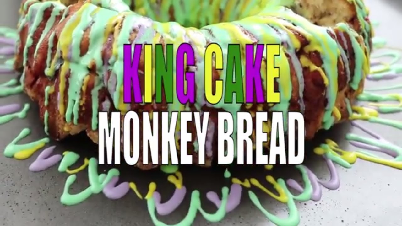 King Cake Cinnamon Roll Monkey Bread Recipe