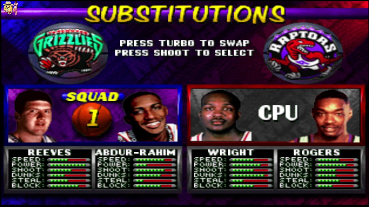 NBA HANGTIME N64 Vancouver Grizzlies VS Toronto Raptors