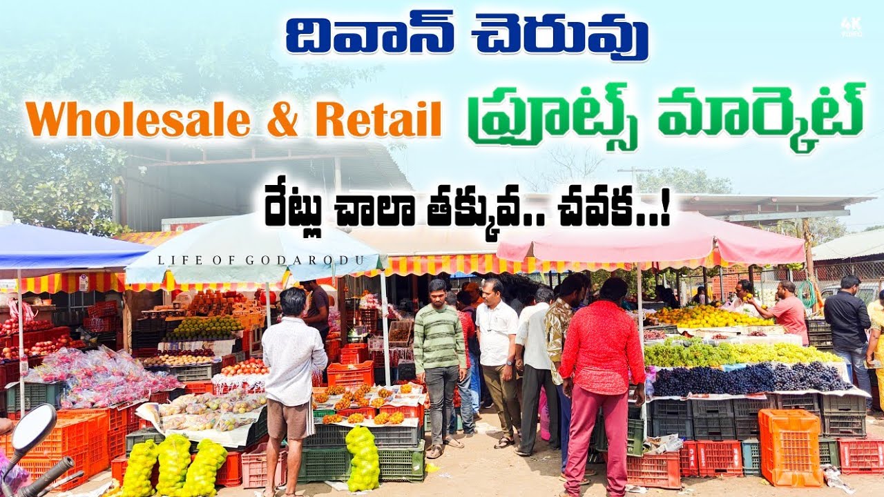 ఇక్కడ ఫ్రూట్స్ చాలా చౌక..! | Diwancheruvu wholesale fruits market #fruits #market #rajamandry #vlog