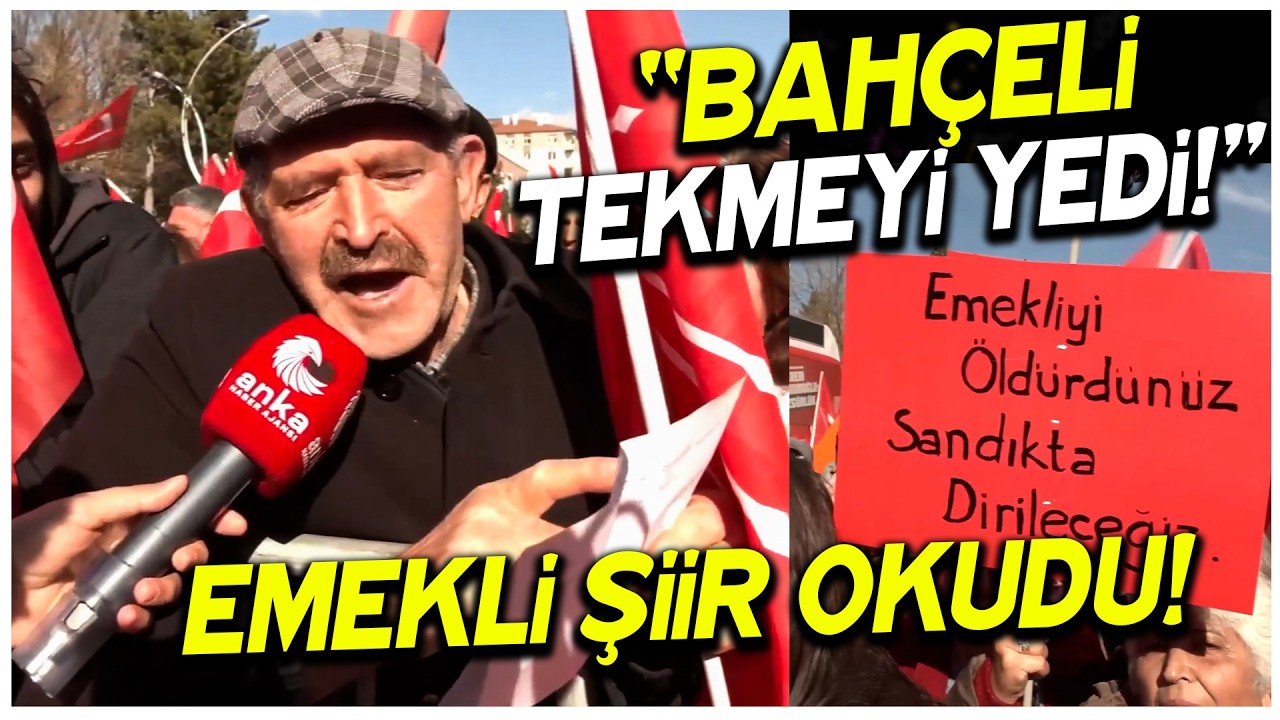 Emekliler isyan etti! Şiirini okudu: Bahçeli orada tekmeyi yedi...