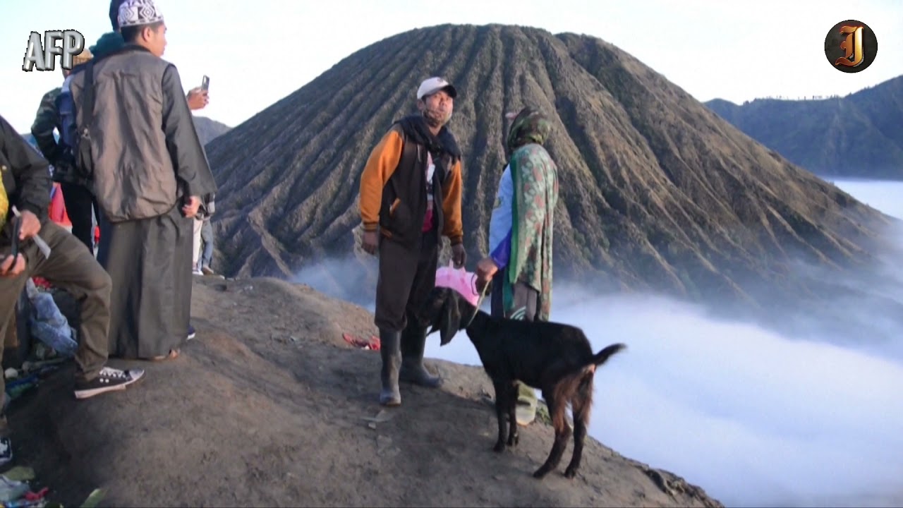 Thousands of worshippers climb Indonesian volcano for ritual sacrifice