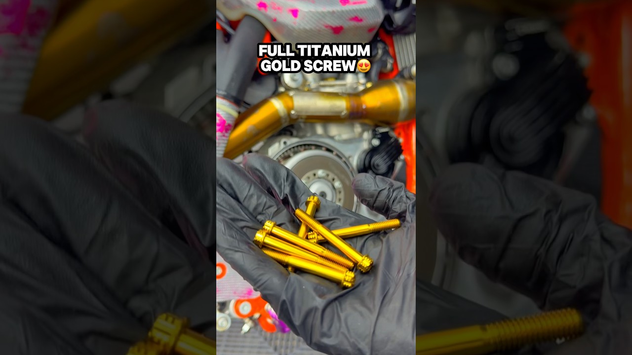 Gold titanium screw by Risontitaniumparts 😍💛 code: filippo15 #ktm #supermoto #moto #bike