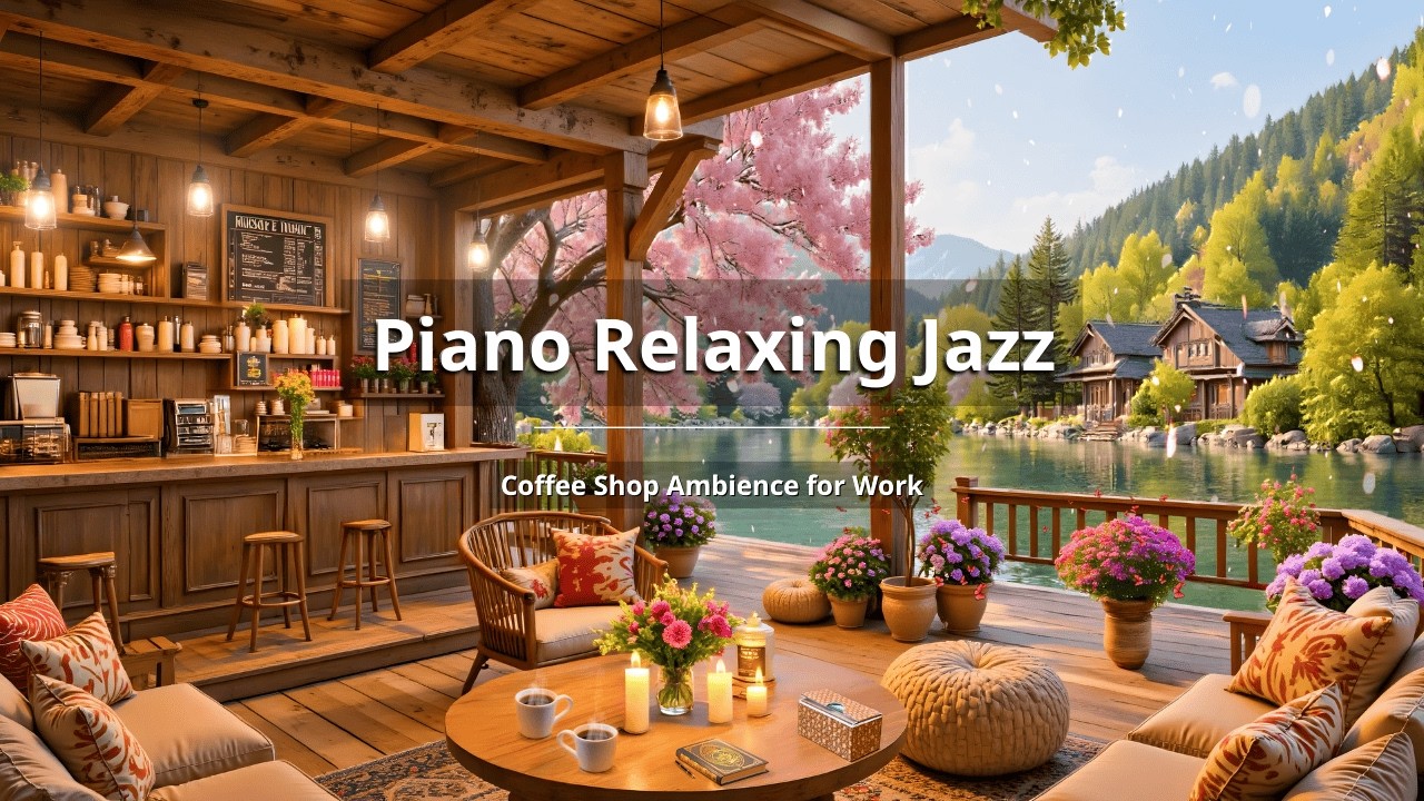 Без Рекламы | Спокойный И Расслабляющий Весенний Джаз 🌸 Весенняя Атмосфера Кофейни С Приятной Фо...