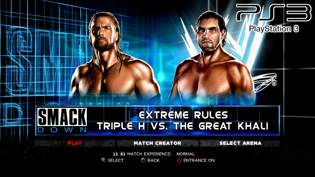 WWE '13 PS3 - Triple H VS The Great Khali - Extreme Rules [2K][mClassic]