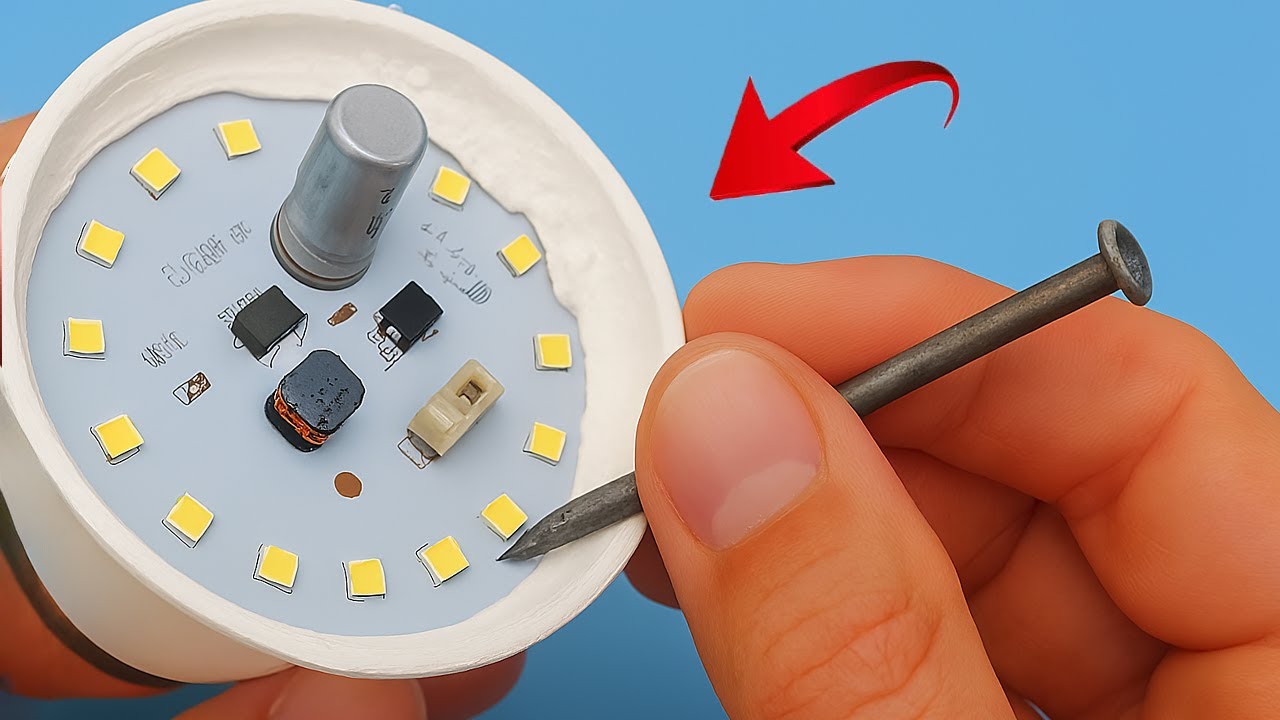 Millions of people don't know, How to fix LED light bulb simply from safety pin, save a lot of dolla