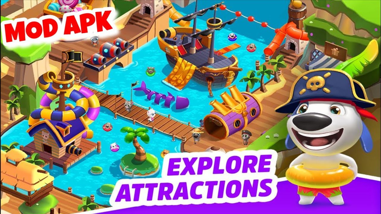 Talking Tom Pool Мод APK | Полное Премиум Парк настраивается и П...