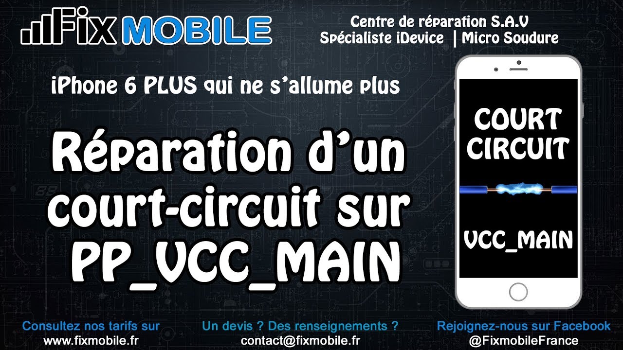 Réparation carte mère iPhone en court-circuit / Ne s'allume plus après à une chute (Micro soudure)