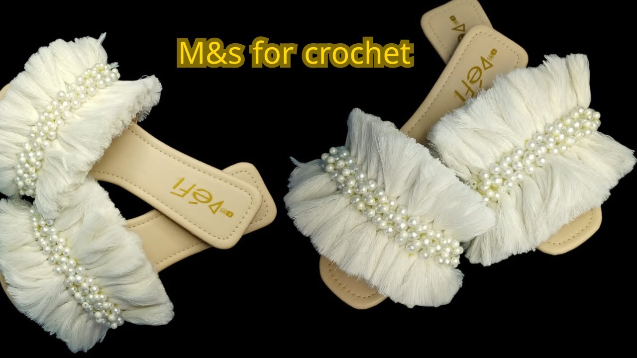 طريقه سليبر مكرميه باللولى للمبتدئين Slipper macrame method with pearls for beginners