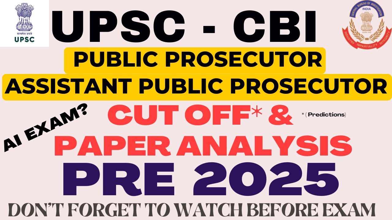 UPSC CBI - APP 2025 EXAM - CUT OFF* & PAPER ANALYSIS  - HELP OF AI ?