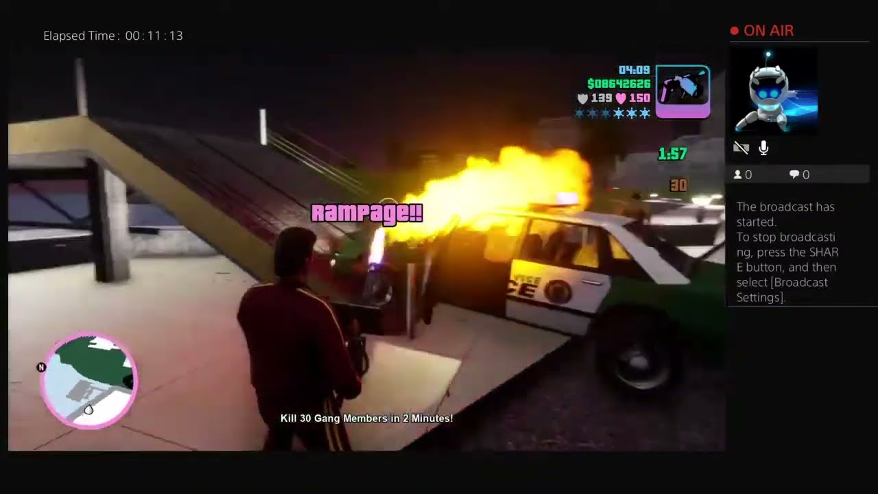 Gta Vice city having fun and doing stunts and gunfights