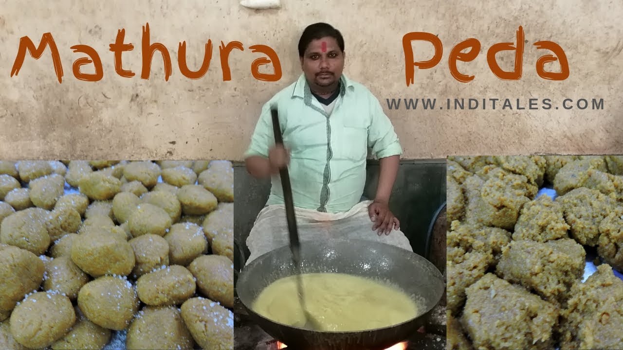 Making of popular Indian Sweet dish Mathura Peda at Brijwasi Sweets