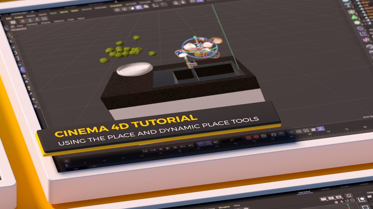 Учебное пособие C4D: инструмент «Размещение» и инструмент «Динамическое размещение» для экономии ...