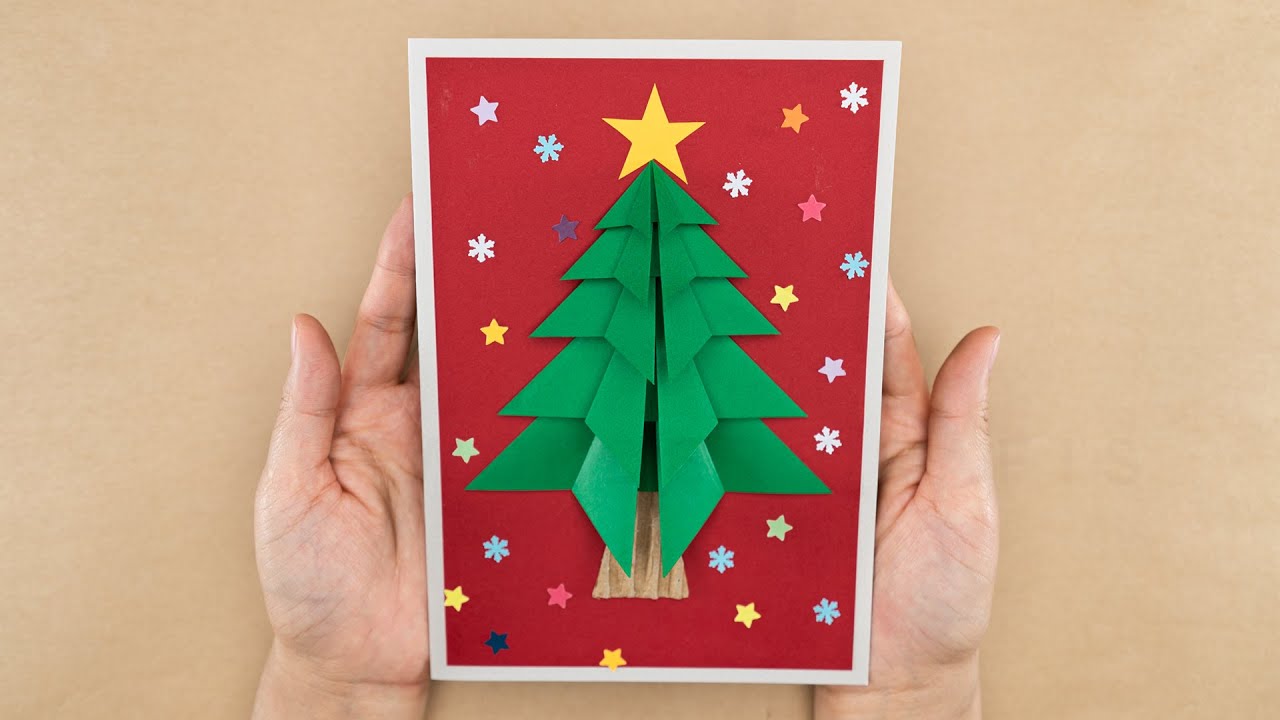 Easy Christmas Card - How to make Christmas Card - 3D Christmas Tree Card